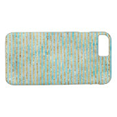 gouden Sparkle Aqua Waterverf Stripes Case-Mate iPhone Case (Achterkant (Horizontaal))
