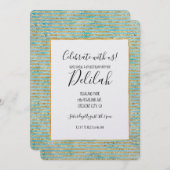  gouden Sparkle Aqua Waterverf Stripes Kaart (Voorkant / Achterkant)