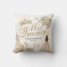 Gouden Sparkle Bloemen Prinses Quinceañera Verjaar