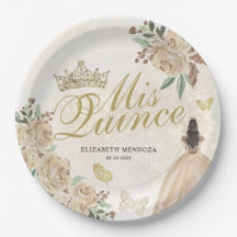 Gouden Sparkle Bloemen Prinses Quinceañera Verjaar