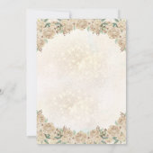 Gouden Sparkle Bloemen Prinses Quinceañera Verjaar Save The Date (Achterkant)