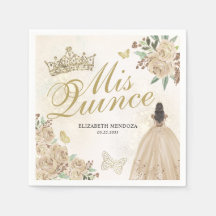 Gouden Sparkle Bloemen Prinses Quinceañera Verjaar