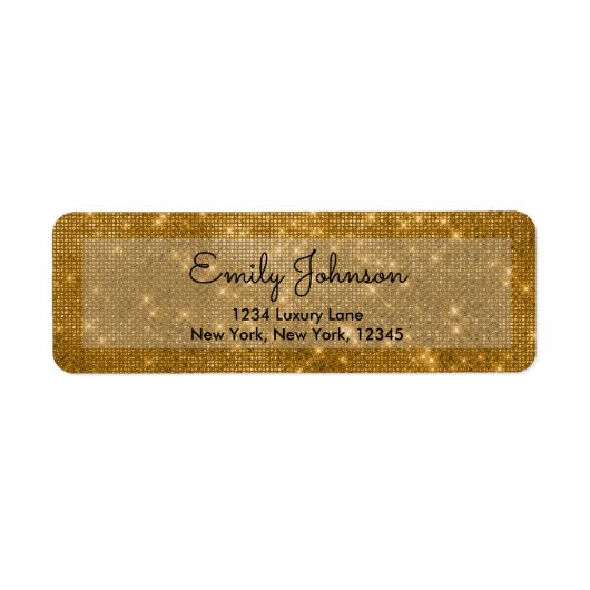 Gouden Sparkle bruiloft, Jubileum of verjaardag Etiket (Voorkant)