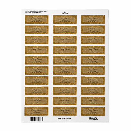Gouden Sparkle bruiloft, Jubileum of verjaardag Etiket (Full Sheet)