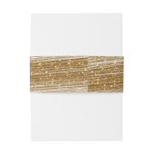 Gouden Sparkle Brushed Faux Glitter & White Glam Uitnodigingen Wikkel (Achterkant Voorbeeld)