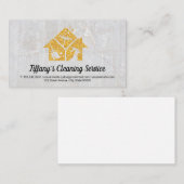 Gouden Sparkle Cleaning Service Pictogrammen Visitekaartje (Voorkant / Achterkant)
