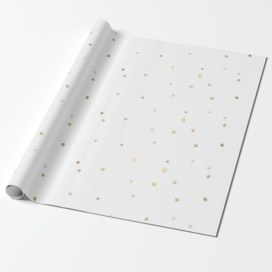 Gouden Sparkle Confetti Gift Wrapping Paper Cadeaupapier (Uitgerold)