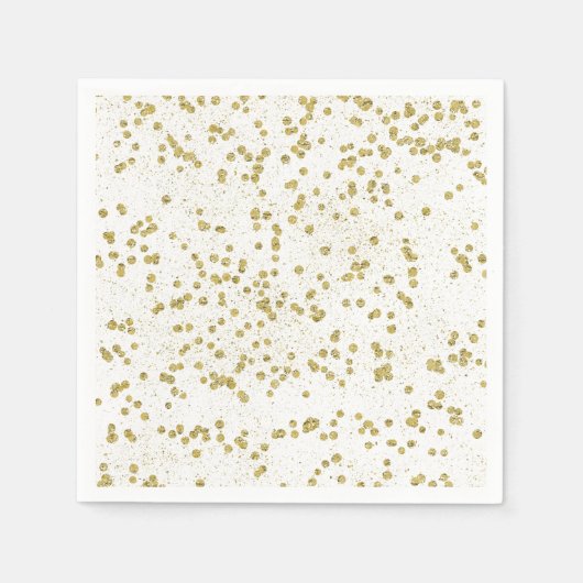 Gouden Sparkle Confetti Stippen Servet (Voorkant)