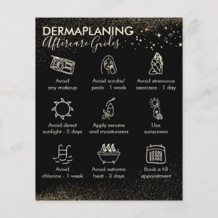 Gouden Sparkle Dermaplaning nazorg Budget Flyer