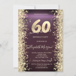 Gouden Sparkle Diamonds Bourgogne 60e verjaardag Kaart