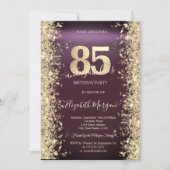 Gouden Sparkle Diamonds Bourgogne 85ste verjaardag Kaart (Voorkant)