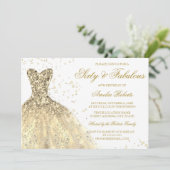 Gouden Sparkle Dress Fabulous 60ste Verjaardag Par Kaart (Staand voorkant)