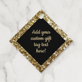 Gouden Sparkle Effect Aangepaste 50ste 60 Verjaard Bedankjes Labels