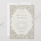 Gouden Sparkle  Elegance Brunch en Bubbly Kaart (Voorkant)