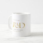 Gouden Sparkle Elegant Script afstuderen Koffie mo Koffiemok (Voorkant links)