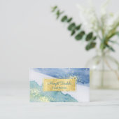 Gouden Sparkle en Waterverf Visitekaartje (Staand voorkant)