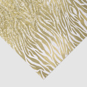 Gouden Sparkle Faux Glitter Zebra Print Tissuepapier (Detail)