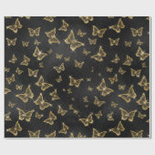 Gouden Sparkle Glam Vlinders Cadeaupapier (Vlak)