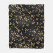 Gouden Sparkle Glam Vlinders Fleece Deken (Voorkant)