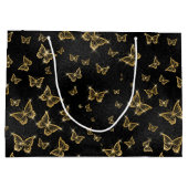 Gouden Sparkle Glam Vlinders Groot Cadeauzakje (Achterkant)