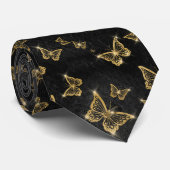 Gouden Sparkle Glam Vlinders Stropdas (Opgerold)