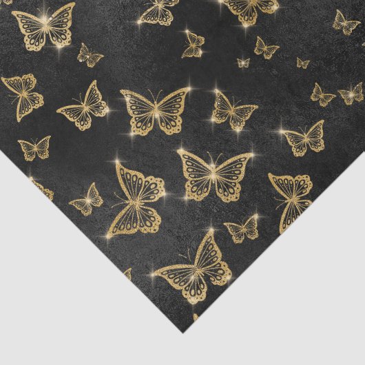 Gouden Sparkle Glam Vlinders Tissuepapier (Detail)
