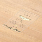 Gouden Sparkle, Glas, Paarse Vrijgezellenfeest Acryl Uitnodigingen (Laagn)