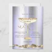 Gouden Sparkle, Glas, Paarse Vrijgezellenfeest Kaart (Voorkant)