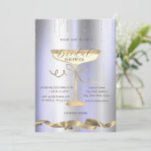 Gouden Sparkle, Glas, Paarse Vrijgezellenfeest Kaart (Staand voorkant)