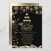 Gouden Sparkle, Glas, Sneeuwvlokken Bedrijfs Kerst Kaart (Voorkant / Achterkant)