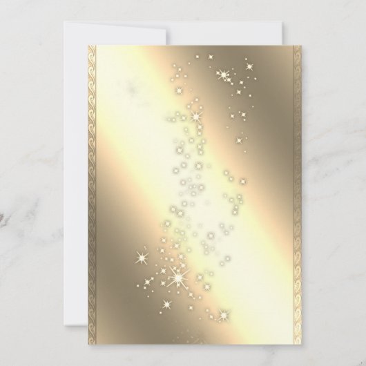 Gouden Sparkle, Glas, Zakelijk Kerstfeest Kaart (Achterkant)