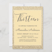 Gouden Sparkle Glitter 13e Dertien Verjaardag Kaart (Achterkant)