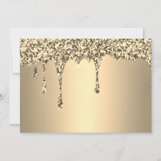 Gouden Sparkle Glitter Drips Quinceanera Save The Date (Achterkant)