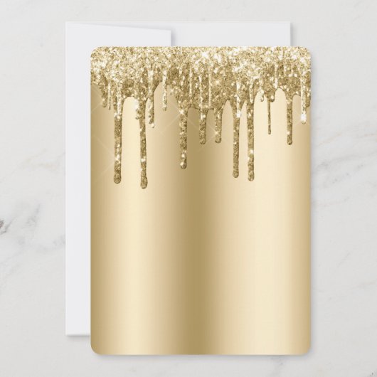 Gouden Sparkle Glitter Drips Verjaardag Kaart (Achterkant)