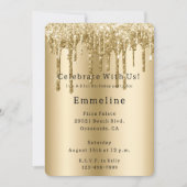 Gouden Sparkle Glitter Drips Verjaardag Kaart (Voorkant)
