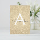 Gouden Sparkle Glitter Lief Zestien Verjaardag Kaart (Staand voorkant)