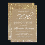 Gouden Sparkle Glitter Lights 30e Verjaardagsfeest Kaart<br><div class="desc">Volwassen Gold Glitter en Sparkle Dertigste Verjaardag Party Gold Confetti Invitation. De Gold and White 30th Birthday Party Invitation is perfect voor een modern en elegant 30th Birthday Party. Neem contact op met de ontwerper voor aangepaste overeenkomende items.</div>