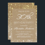 Gouden Sparkle Glitter Lights 30e Verjaardagsfeest Kaart<br><div class="desc">Volwassen Gold Glitter en Sparkle Dertigste Verjaardag Party Gold Confetti Invitation. De Gold and White 30th Birthday Party Invitation is perfect voor een modern en elegant 30th Birthday Party. Neem contact op met de ontwerper voor aangepaste overeenkomende items.</div>