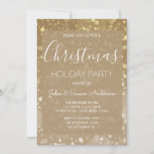 Gouden Sparkle Glitter Lights Kerstfeest Kaart (Voorkant)