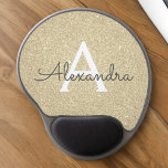 Gouden Sparkle Glitter Monogram Naam Mousepad Gel Muismat<br><div class="desc">Gouden Sparkle Glitter Monogram Naam Monogram Mousepad. Deze Mousepad kan worden aangepast om uw voornaam op te nemen. Neem contact op met de ontwerper voor aangepaste overeenkomende items.</div>