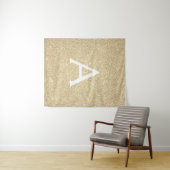 Gouden Sparkle Glitter Monogram Tapestry Wandkleed (In Situ (horizontaal))
