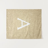 Gouden Sparkle Glitter Monogram Tapestry Wandkleed (Voorkant (horizontaal))