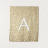 Gouden Sparkle Glitter Monogram Tapestry Wandkleed (Voorkant)