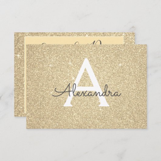 Gouden Sparkle Glitter Sweet 16 Save the Date (Voorkant / Achterkant)