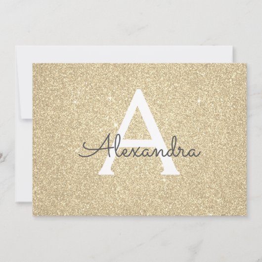 Gouden Sparkle Glitter Sweet 16 Save the Date (Voorkant)