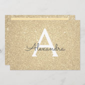 Gouden Sparkle Glitter Sweet 16 Save the Date (Voorkant / Achterkant)