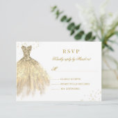 Gouden Sparkle Jurk Quinceanera RSVP (Staand voorkant)