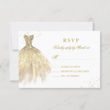 Gouden Sparkle Jurk Quinceanera RSVP