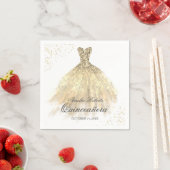 Gouden Sparkle Jurk Quinceanera Servet (Insitu)