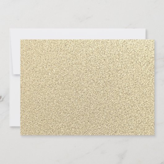 Gouden Sparkle Jurk Quinceanera Uitnodiging (Achterkant)
